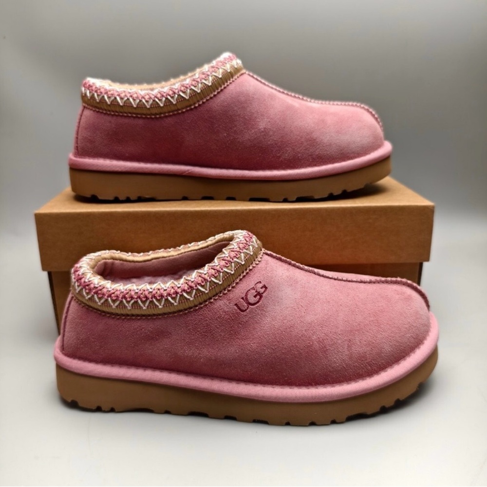 UGG Kids Soft Pink and Tan Slippers